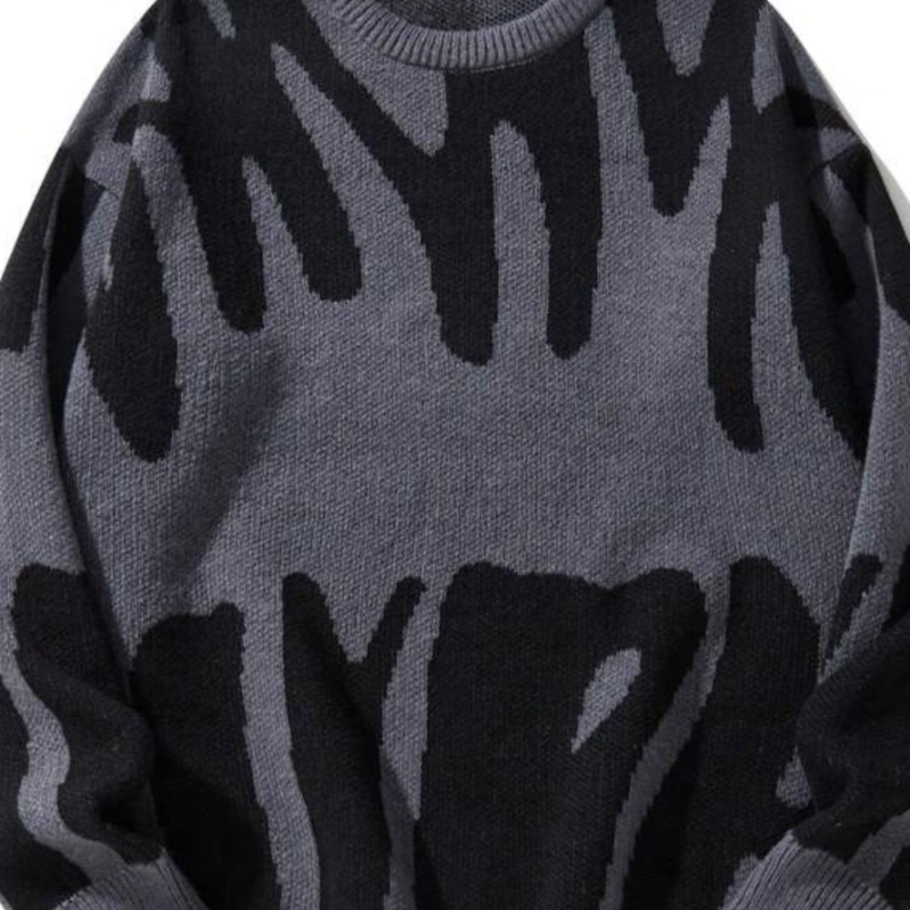 Medium, Gender Neutral, dark gray with black waves